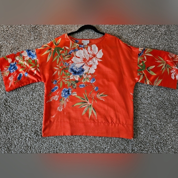 Soft Surroundings Floral Blouse Sz PM - Picture 6 of 8